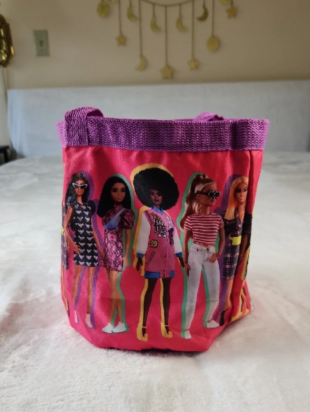 Barbie Tote Bag Fashionistas Collapsible Nylon Bucket Basket